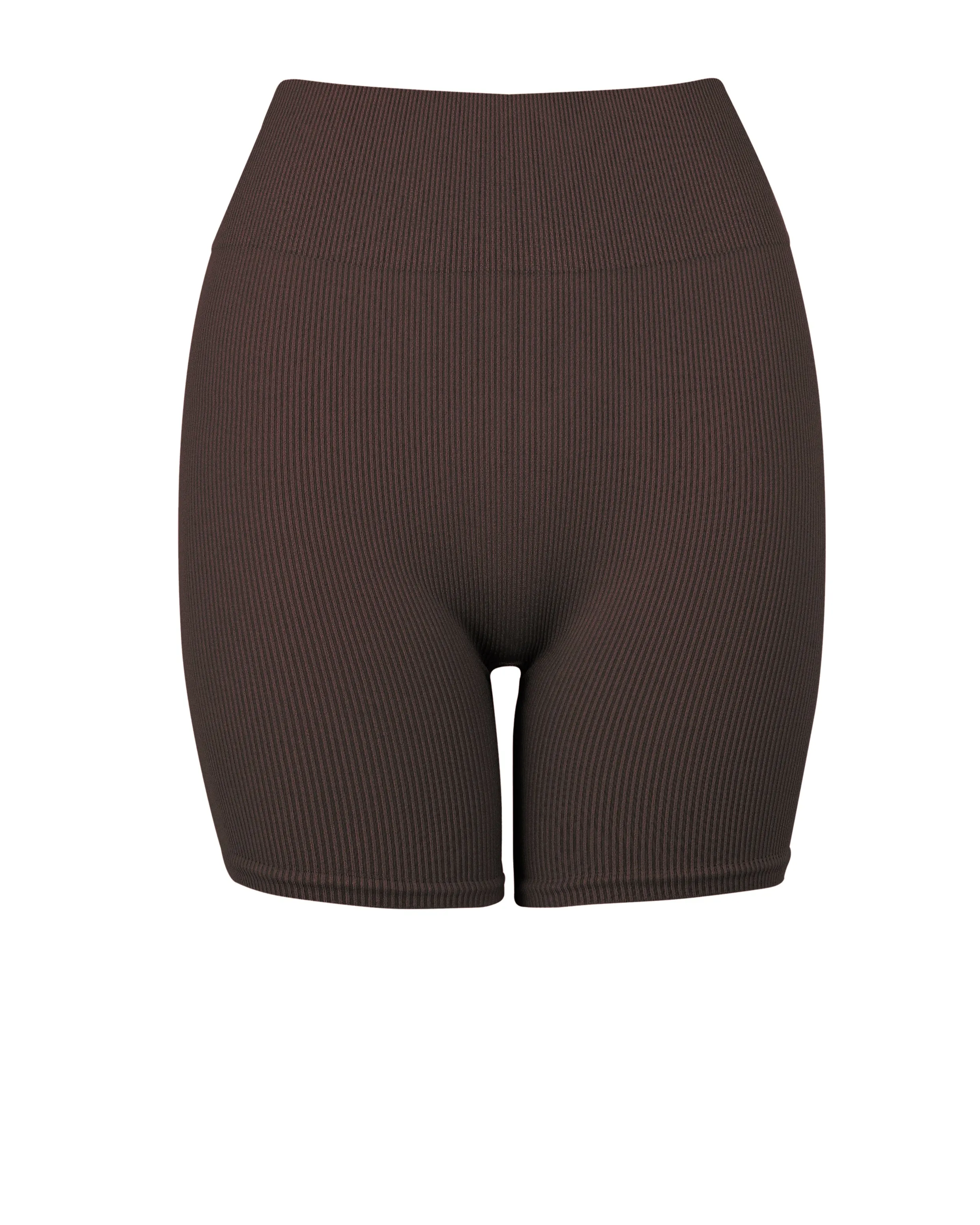 RIBBED COMPOSED Shorts | Chocolate Brown