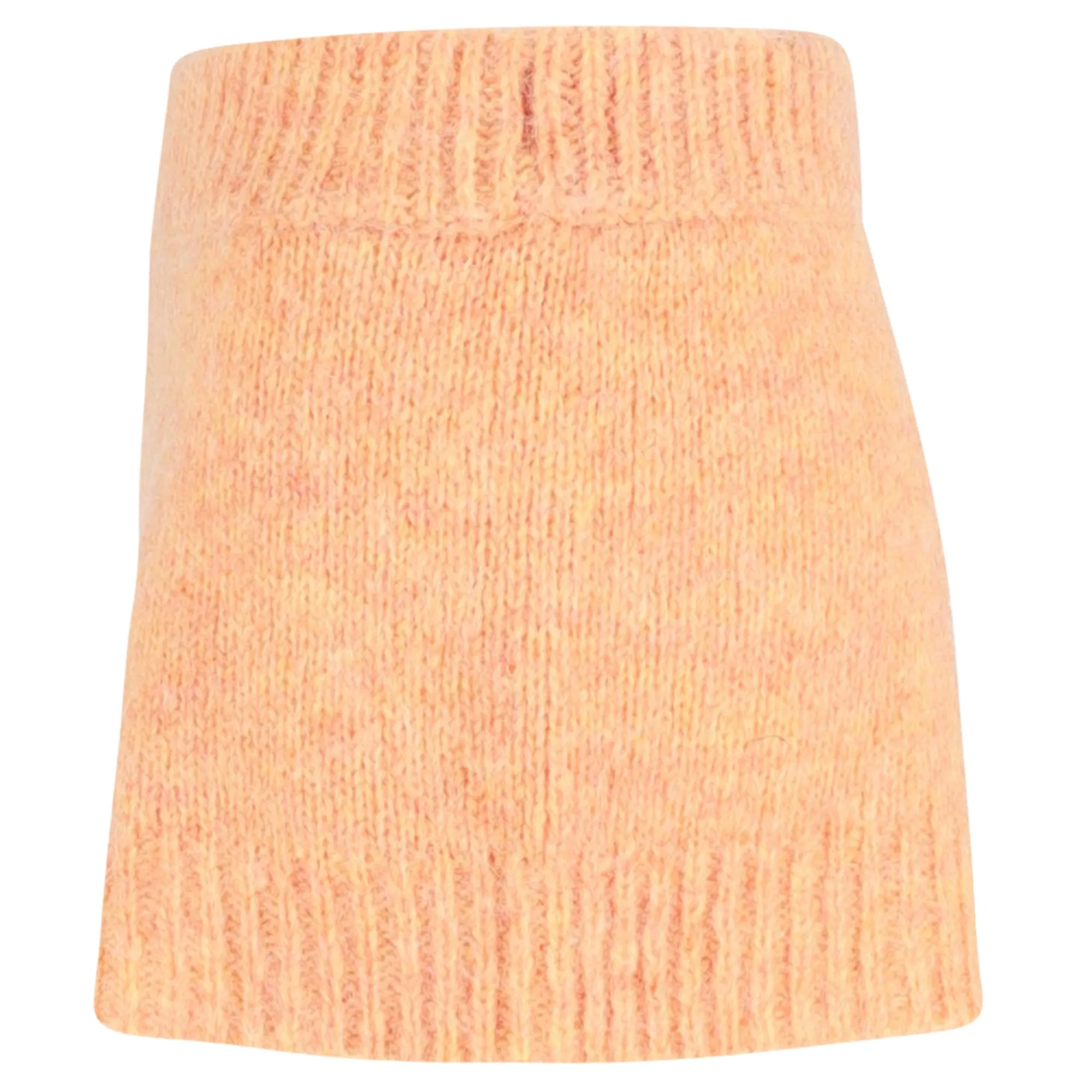 Rotate Birger Christensen High-Waist Knit Shorts in Orange Wool