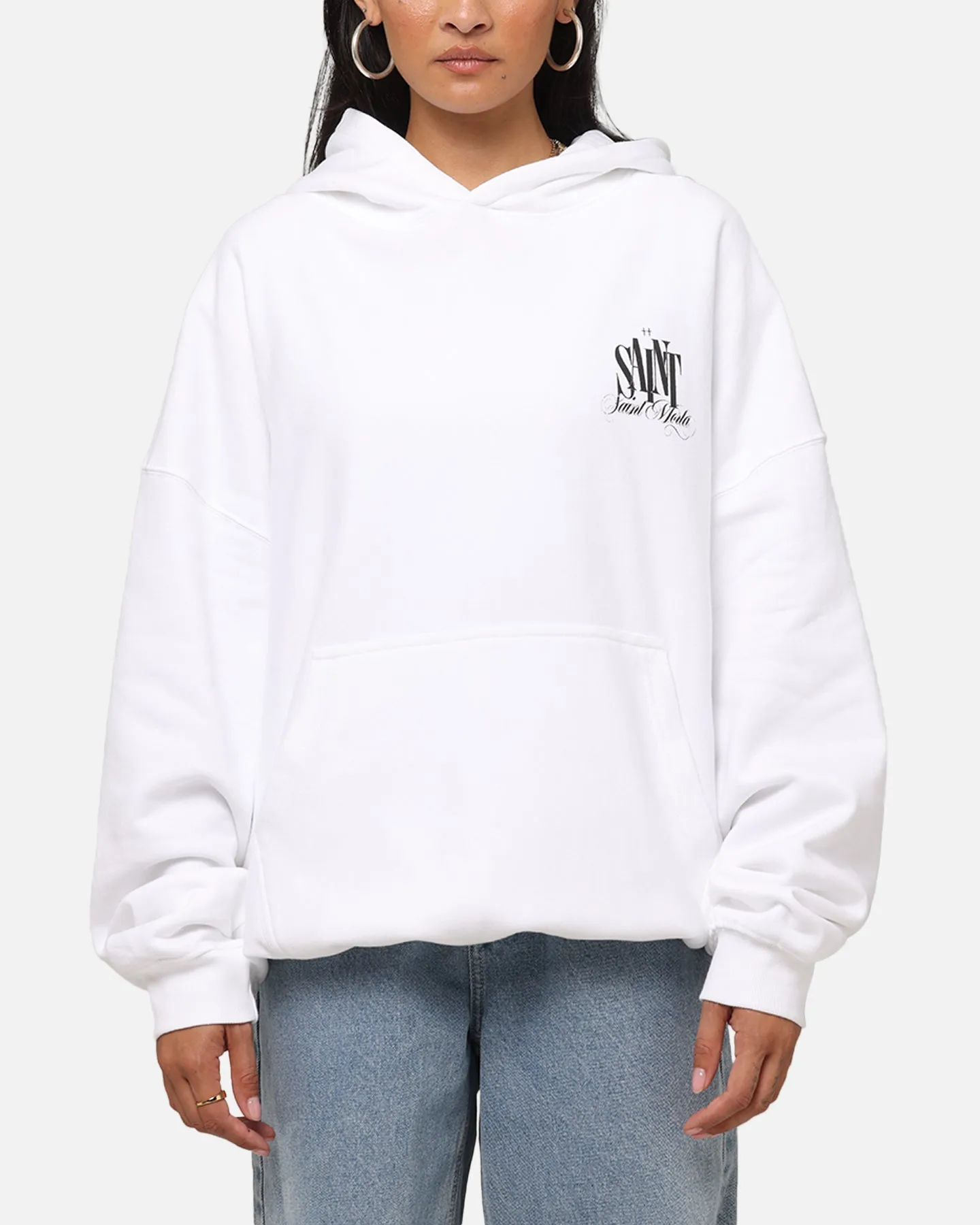 Saint Morta Doves Boxy Hoodie White
