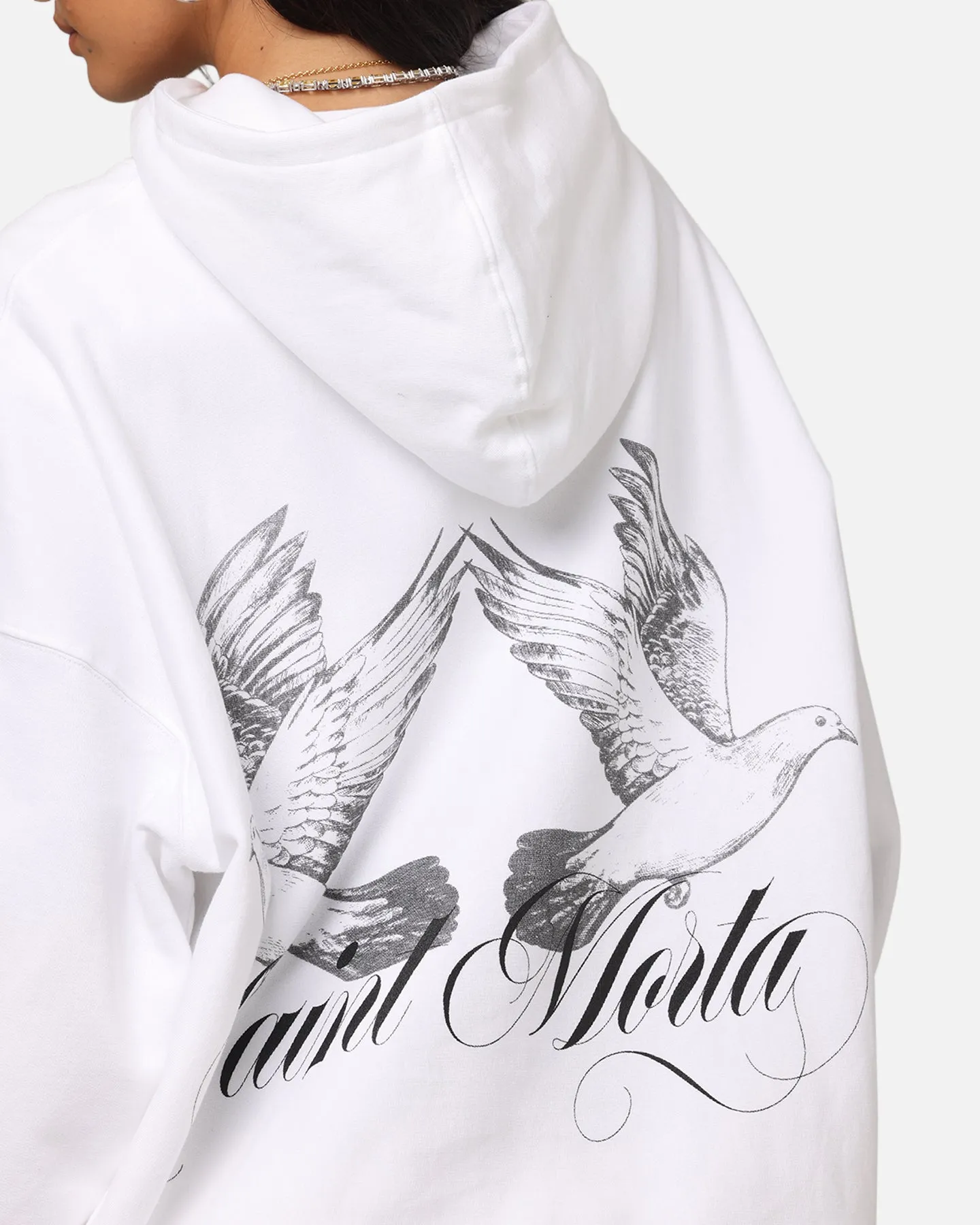 Saint Morta Doves Boxy Hoodie White