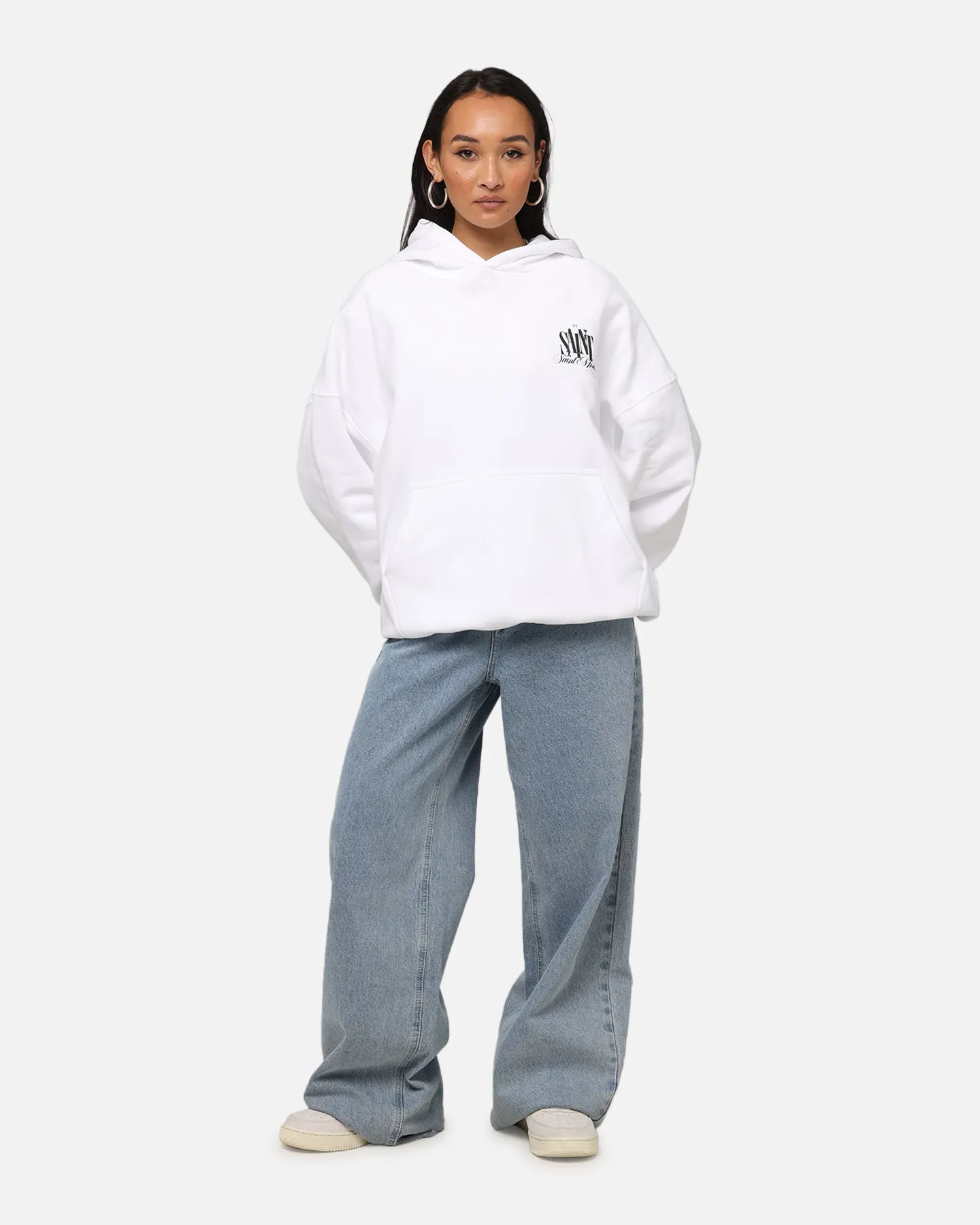 Saint Morta Doves Boxy Hoodie White