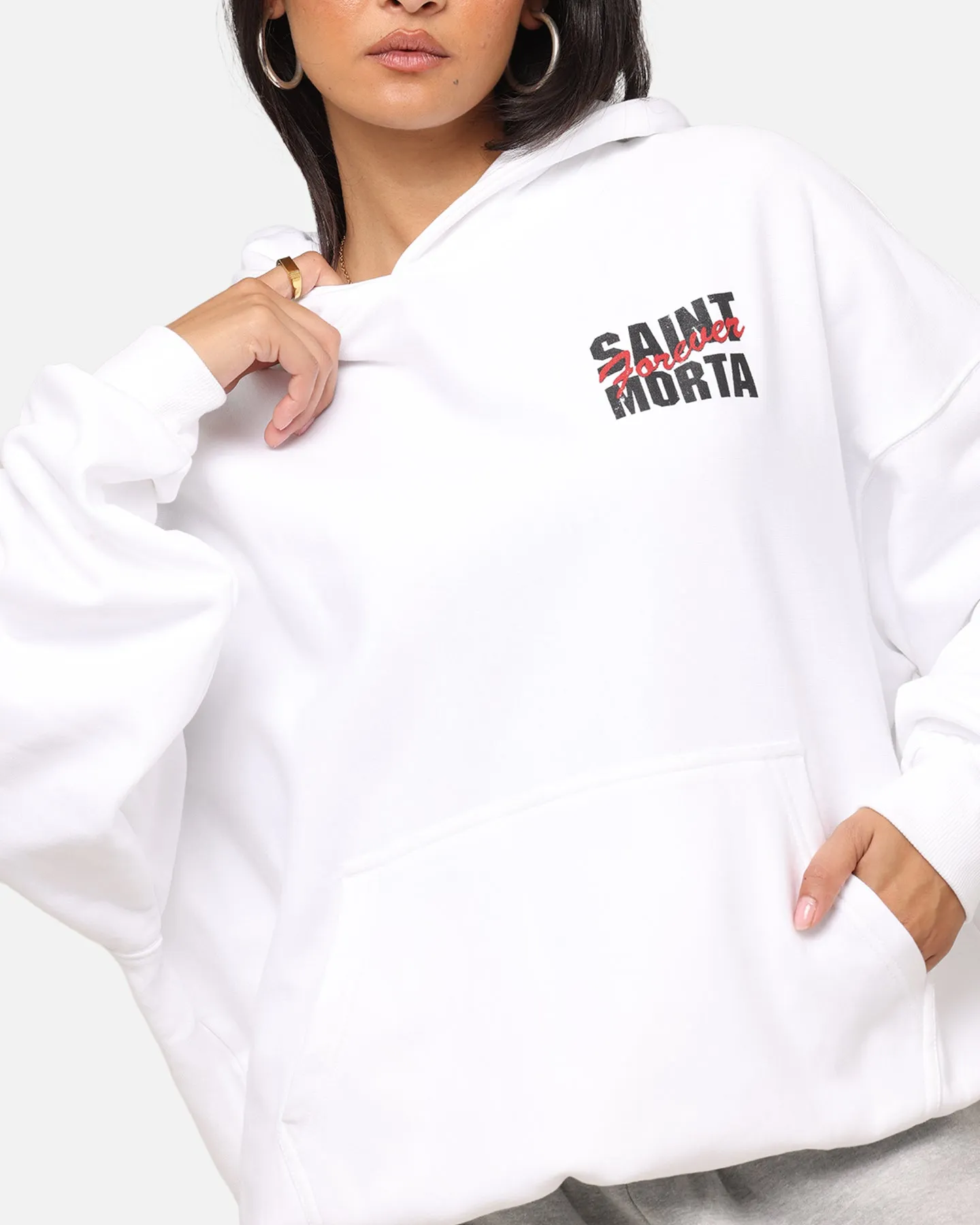 Saint Morta Forever Boxy Hoodie White