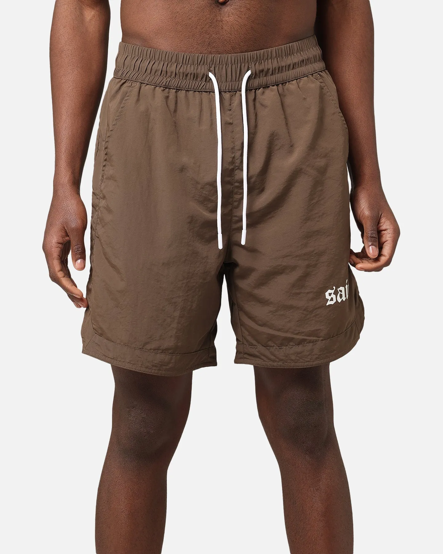 Saint Morta Gothic Nylon Shorts Chocolate