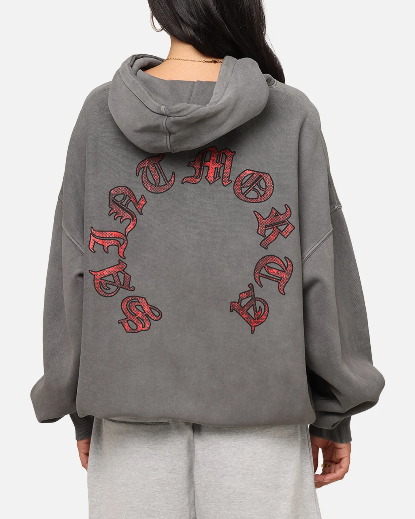 Saint Morta Worldwide Boxy Hoodie Washed Charcoal