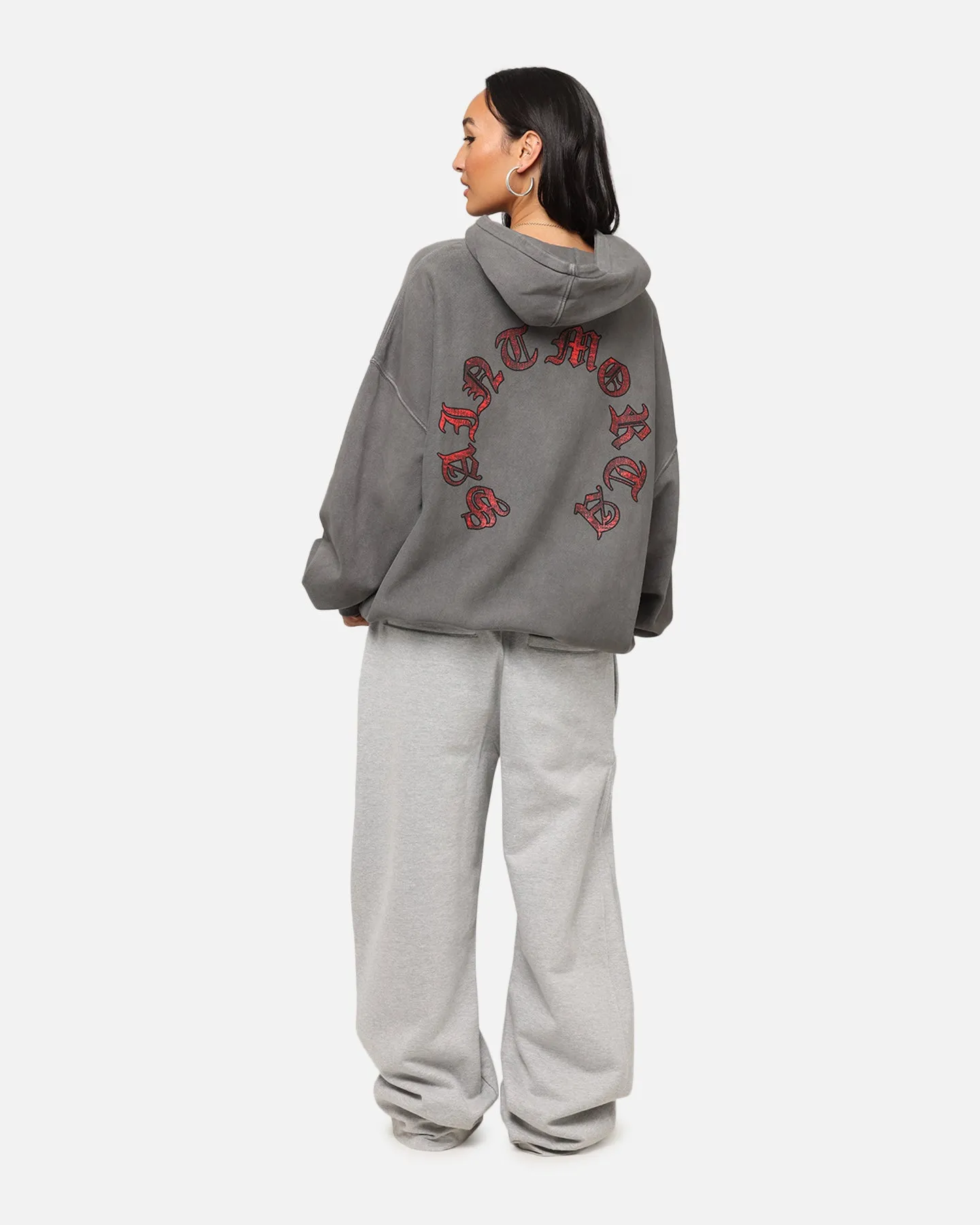 Saint Morta Worldwide Boxy Hoodie Washed Charcoal