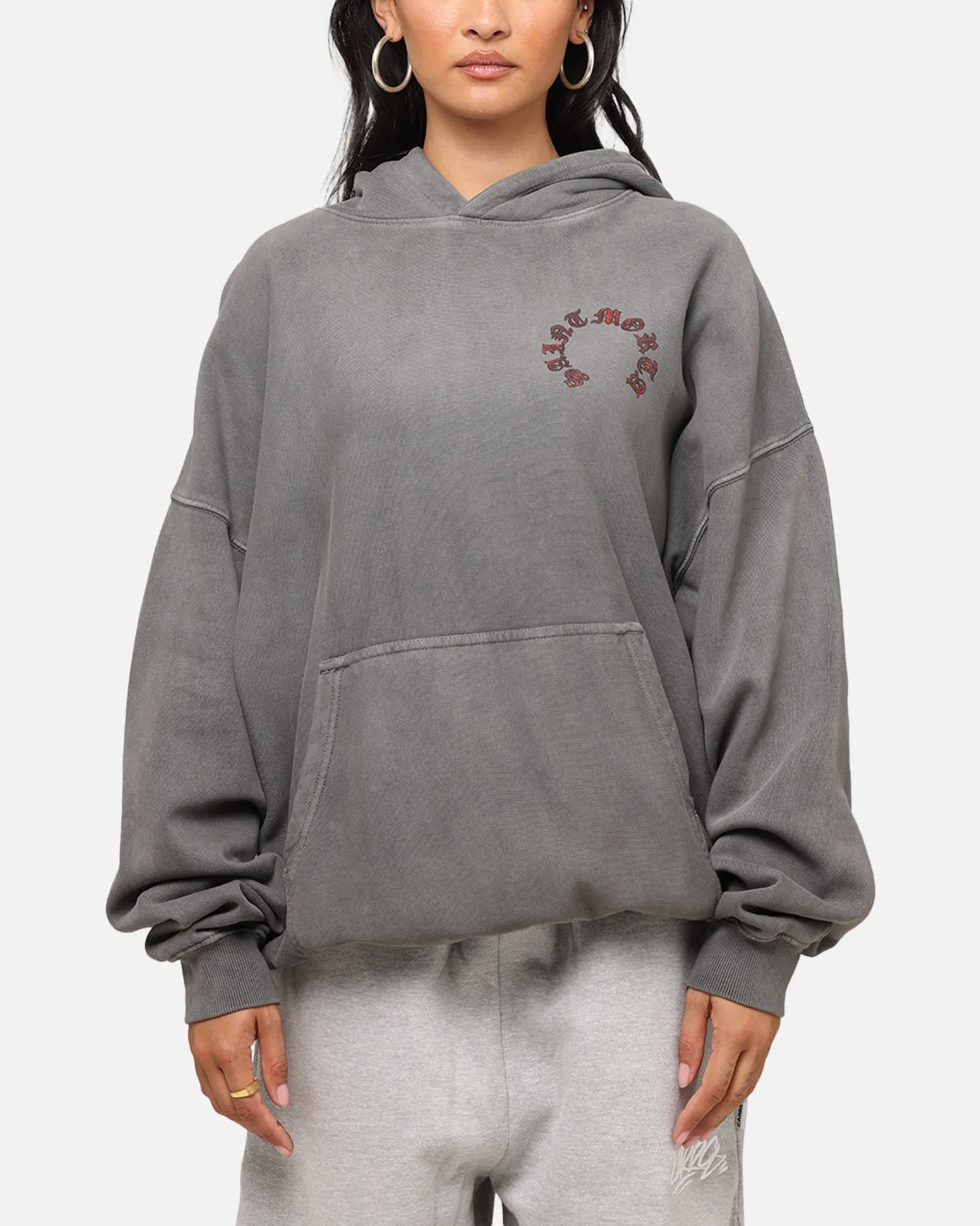 Saint Morta Worldwide Boxy Hoodie Washed Charcoal