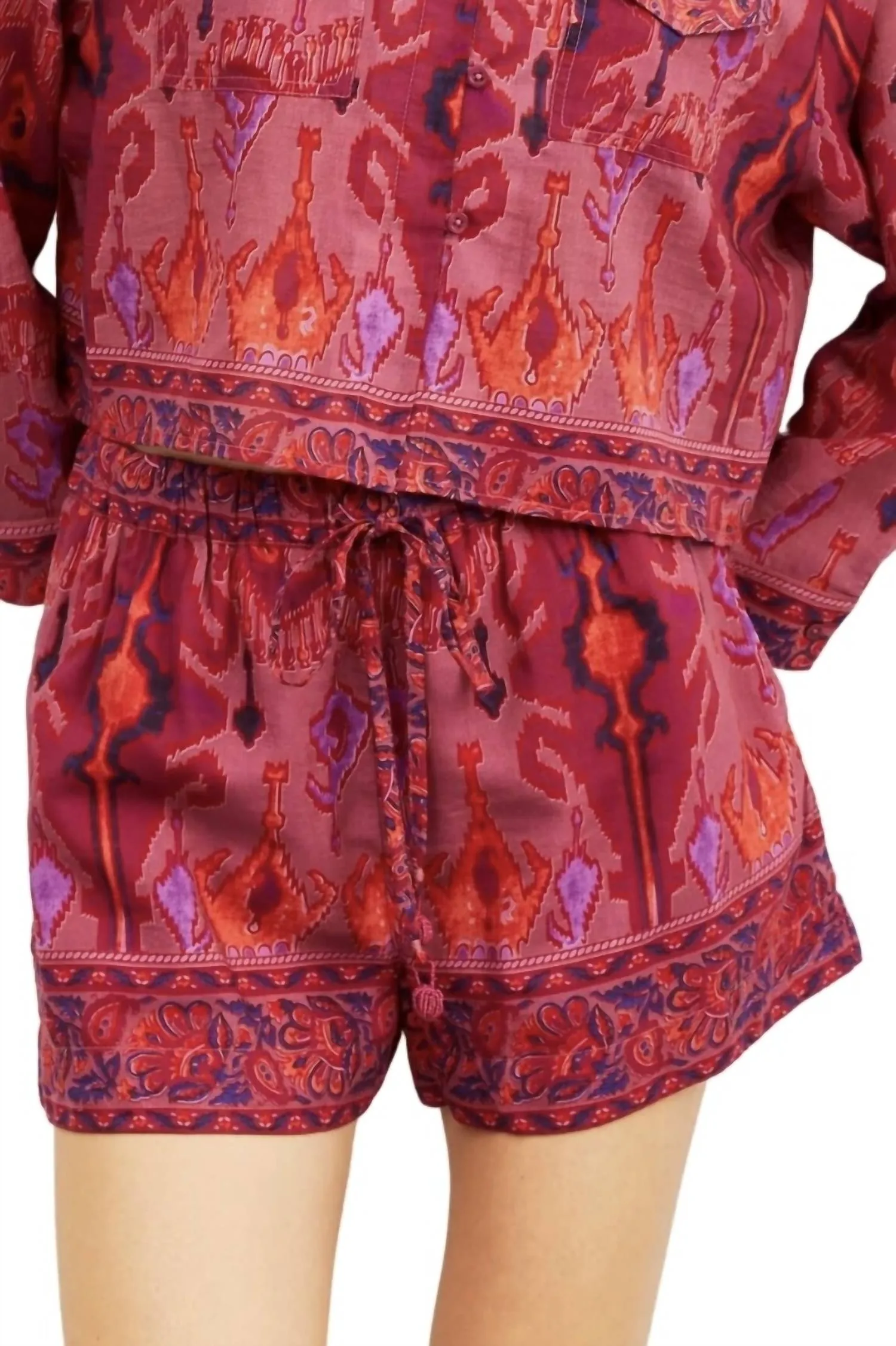 Samba Ikat Print Pull On Shorts