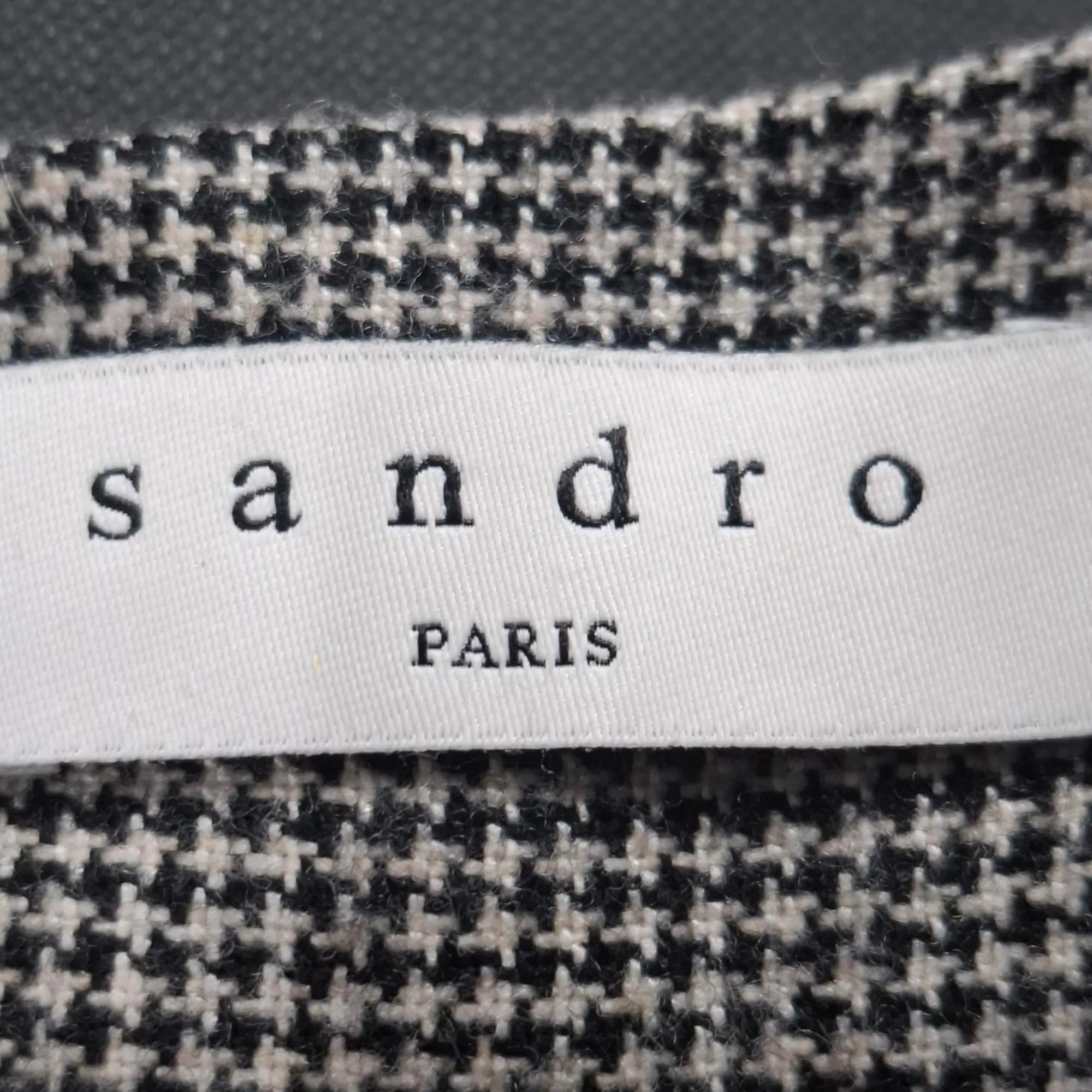 Sandro Courney Houndstooth Shorts Black Viscose