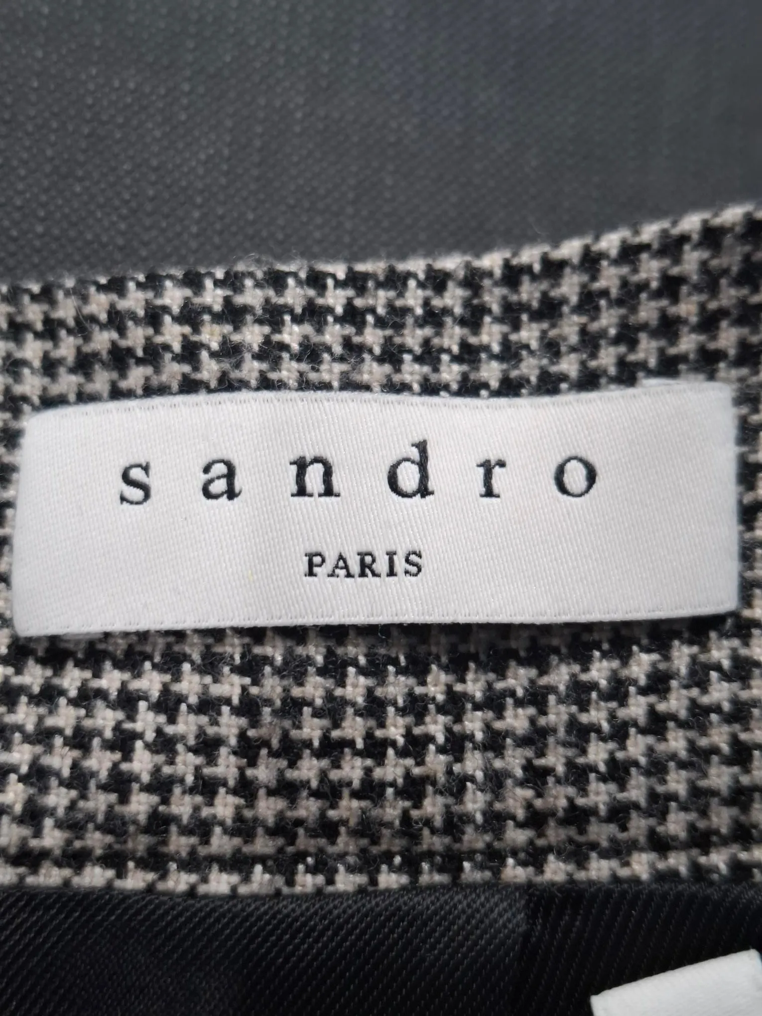 Sandro Courney Houndstooth Shorts Black Viscose