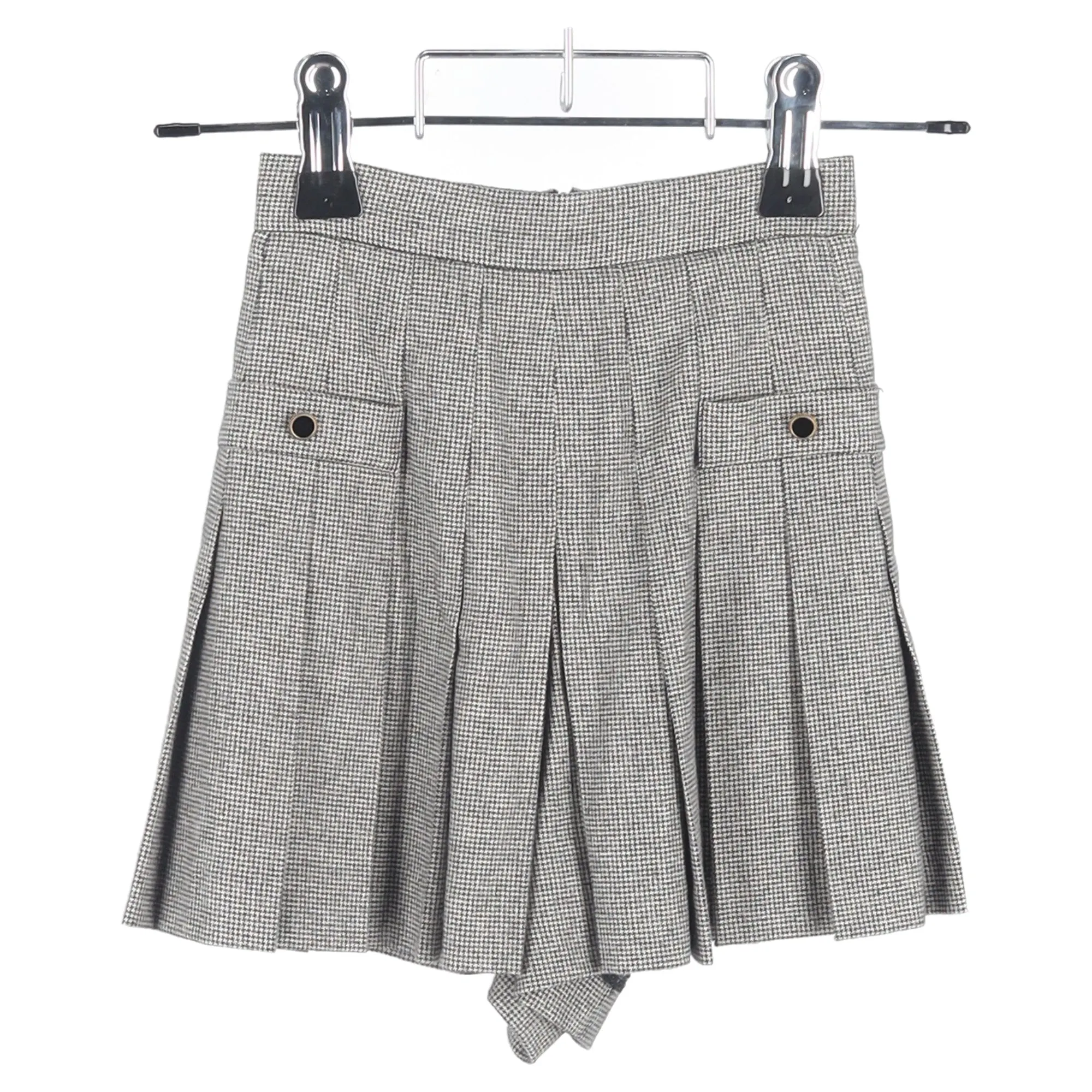 Sandro Courney Houndstooth Shorts Black Viscose