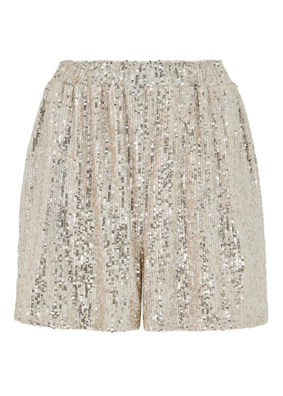 Sequin Pullon Shorts In Champagne