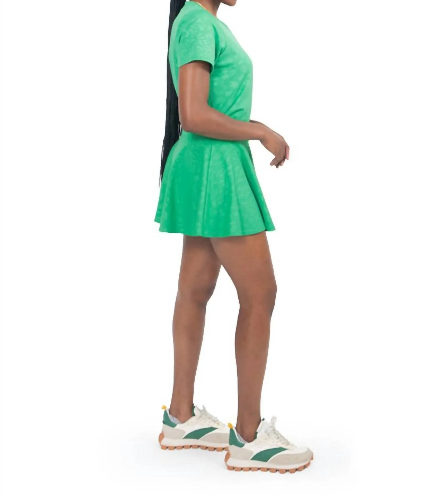 Serena Skort In Emerald Cheetah