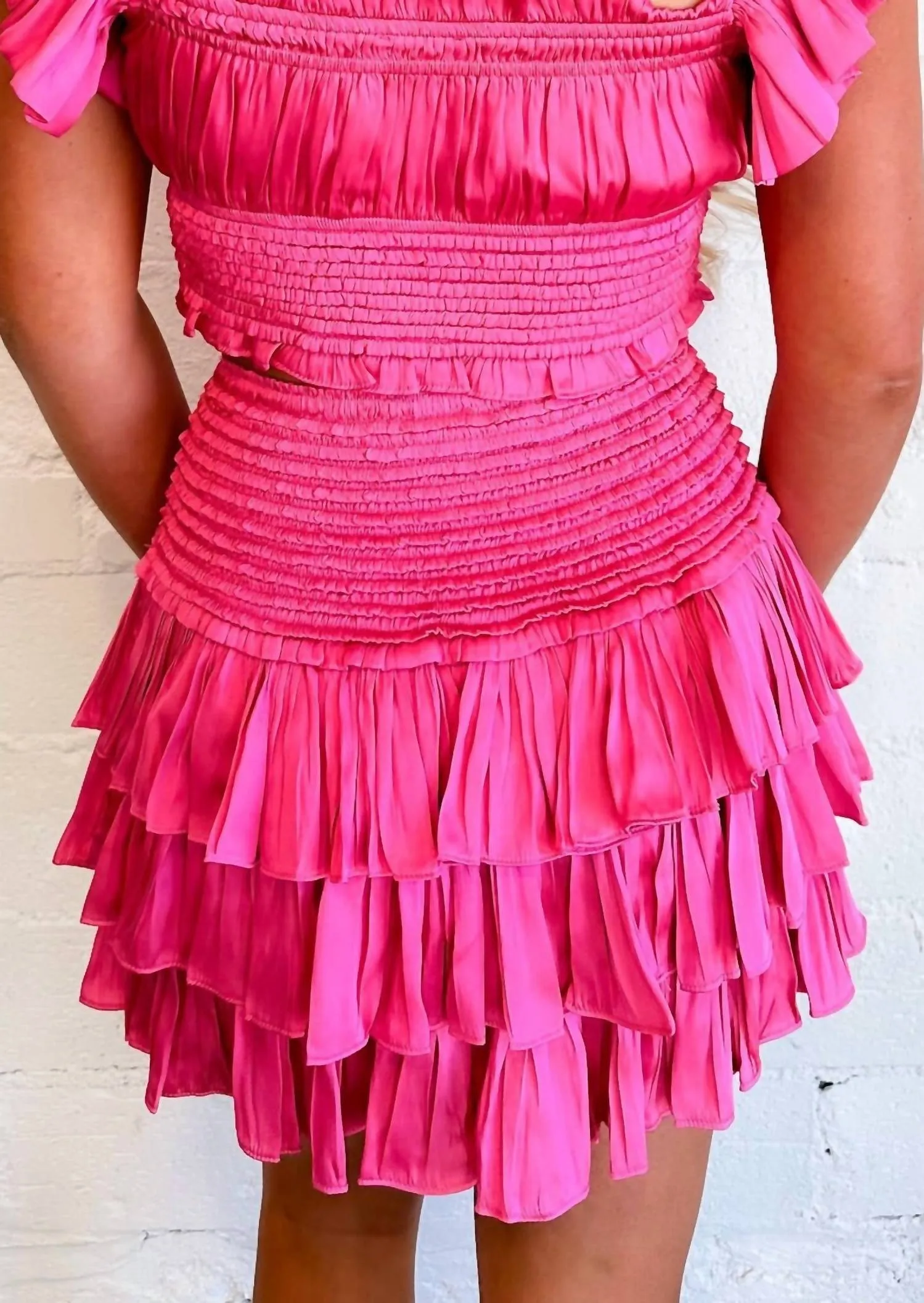 Seychelles Ruffle Skort In Hot Pink
