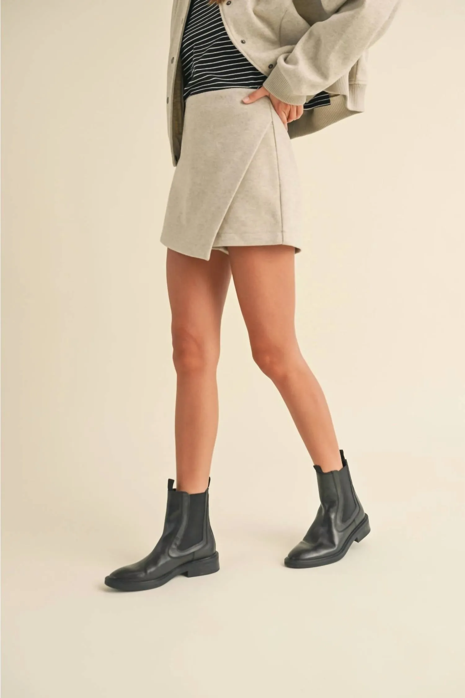 Soft Casual Skort In Oatmeal