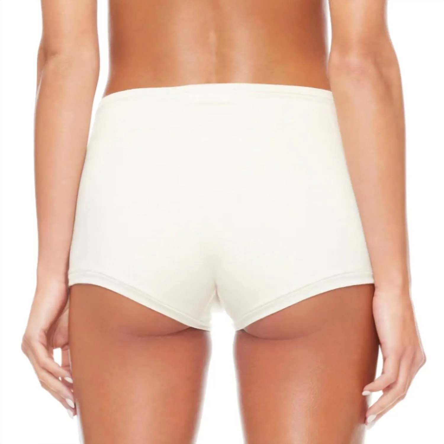 Soft Jersey High Waisted Boy Short In Cream