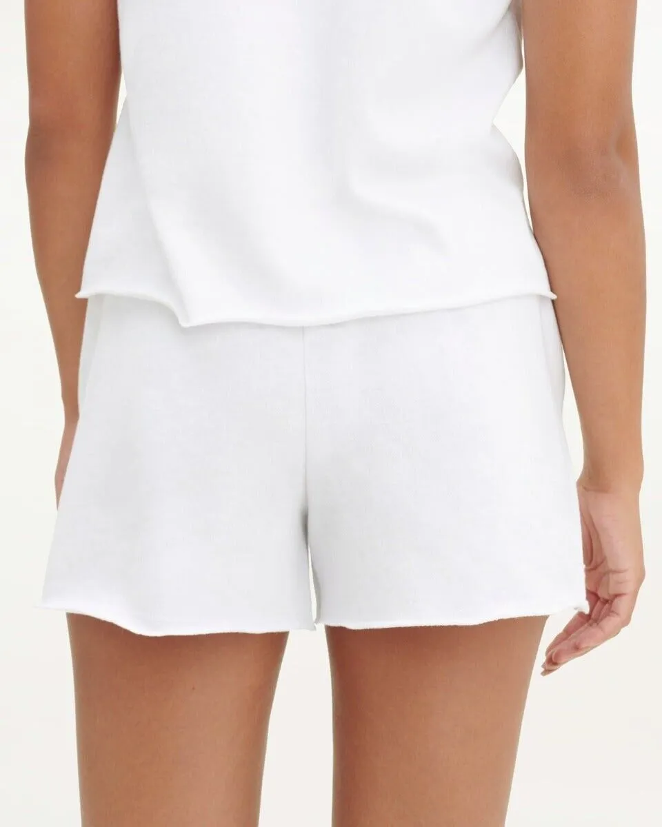 Splendid Eco Shorts Womens XL (14-16) White French Terry Drawstring Waist JDM429