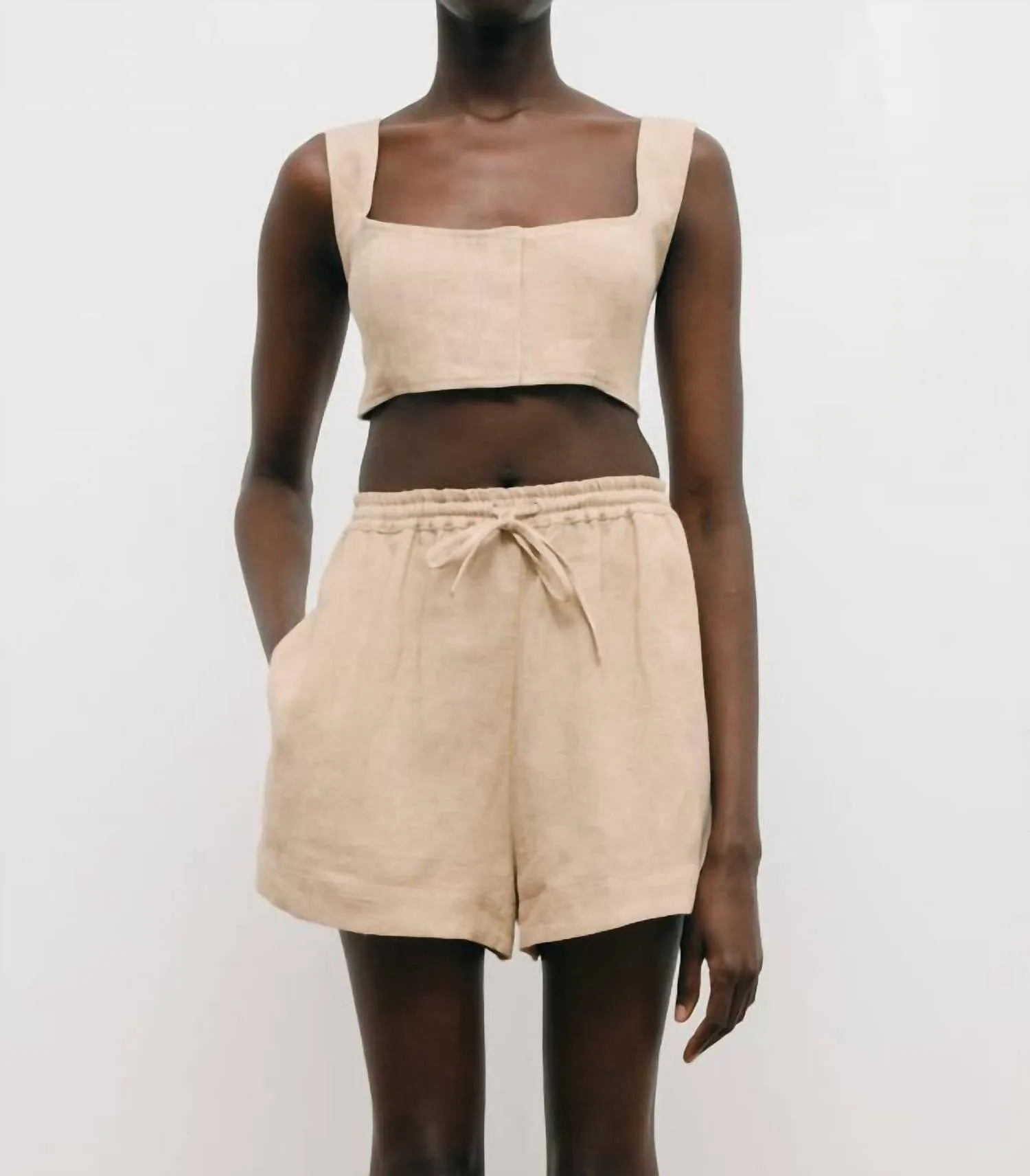 Tabal Linen Short In Straw