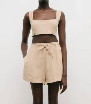 Tabal Linen Short In Straw