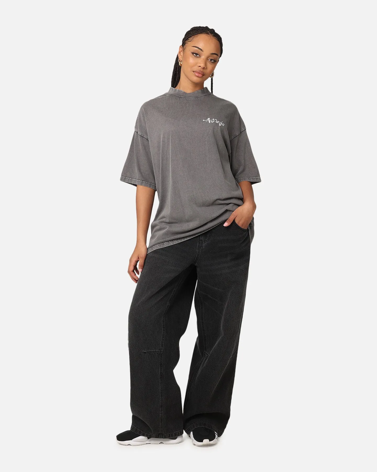 The Anti Order A2K Mock Neck T-Shirt Washed Charcoal