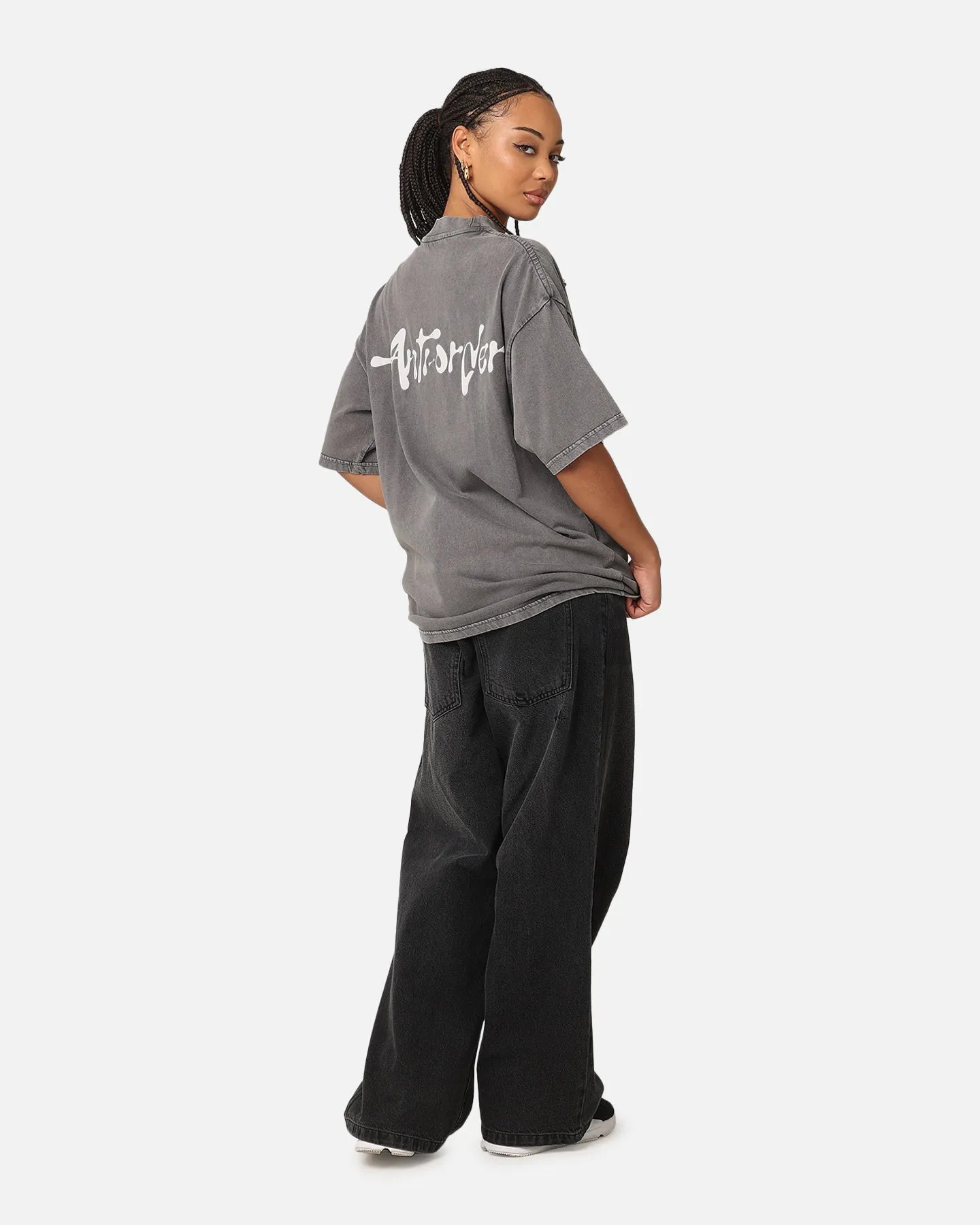 The Anti Order A2K Mock Neck T-Shirt Washed Charcoal