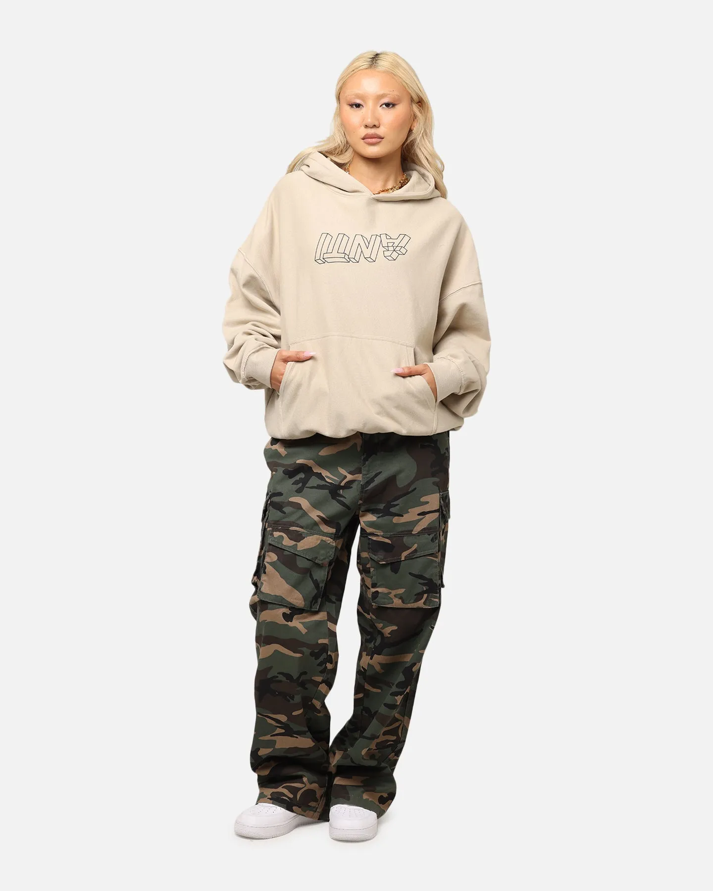 The Anti Order Dimension Boxy Hoodie Stone