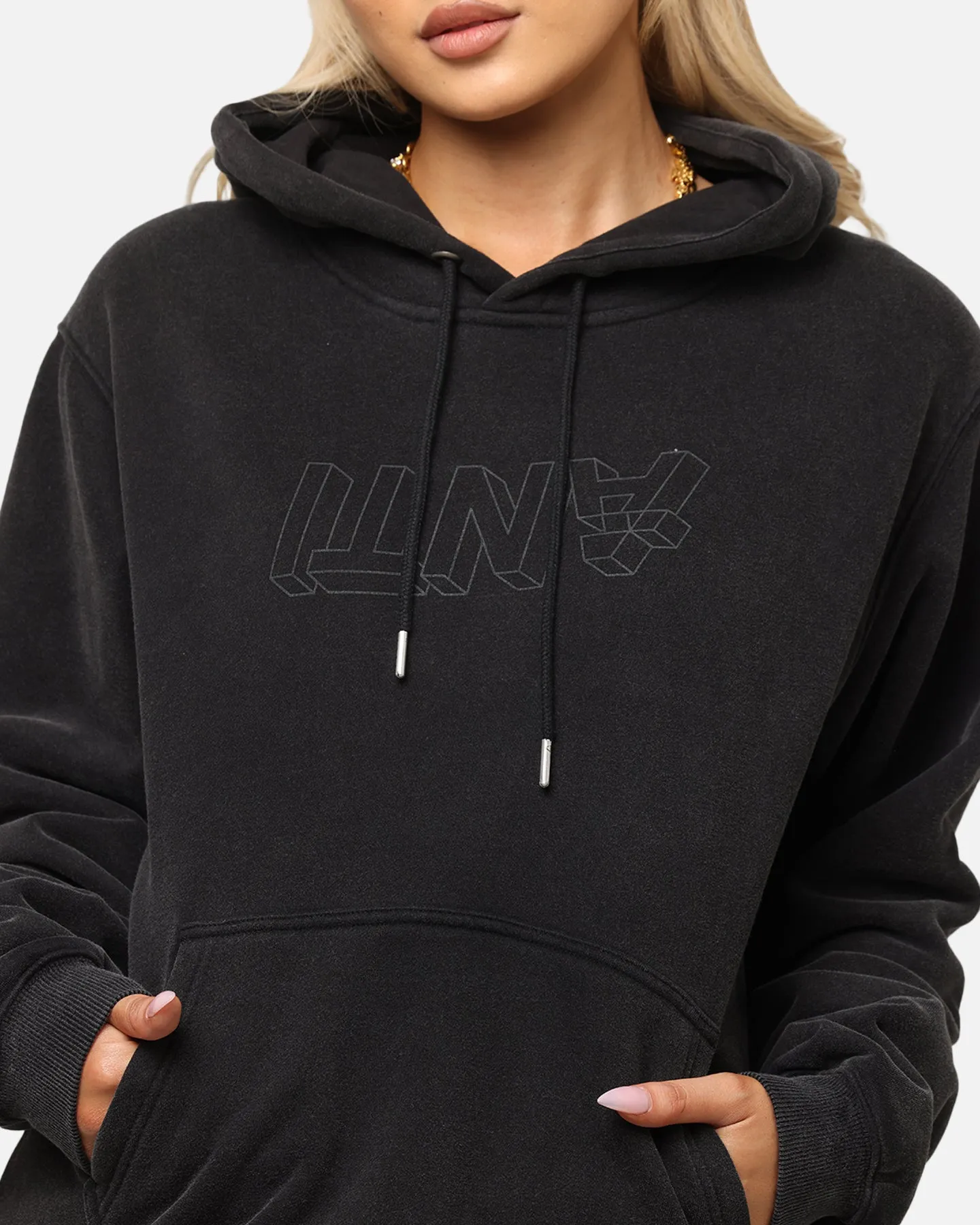 The Anti Order Dimension Boxy Hoodie Vintage Black
