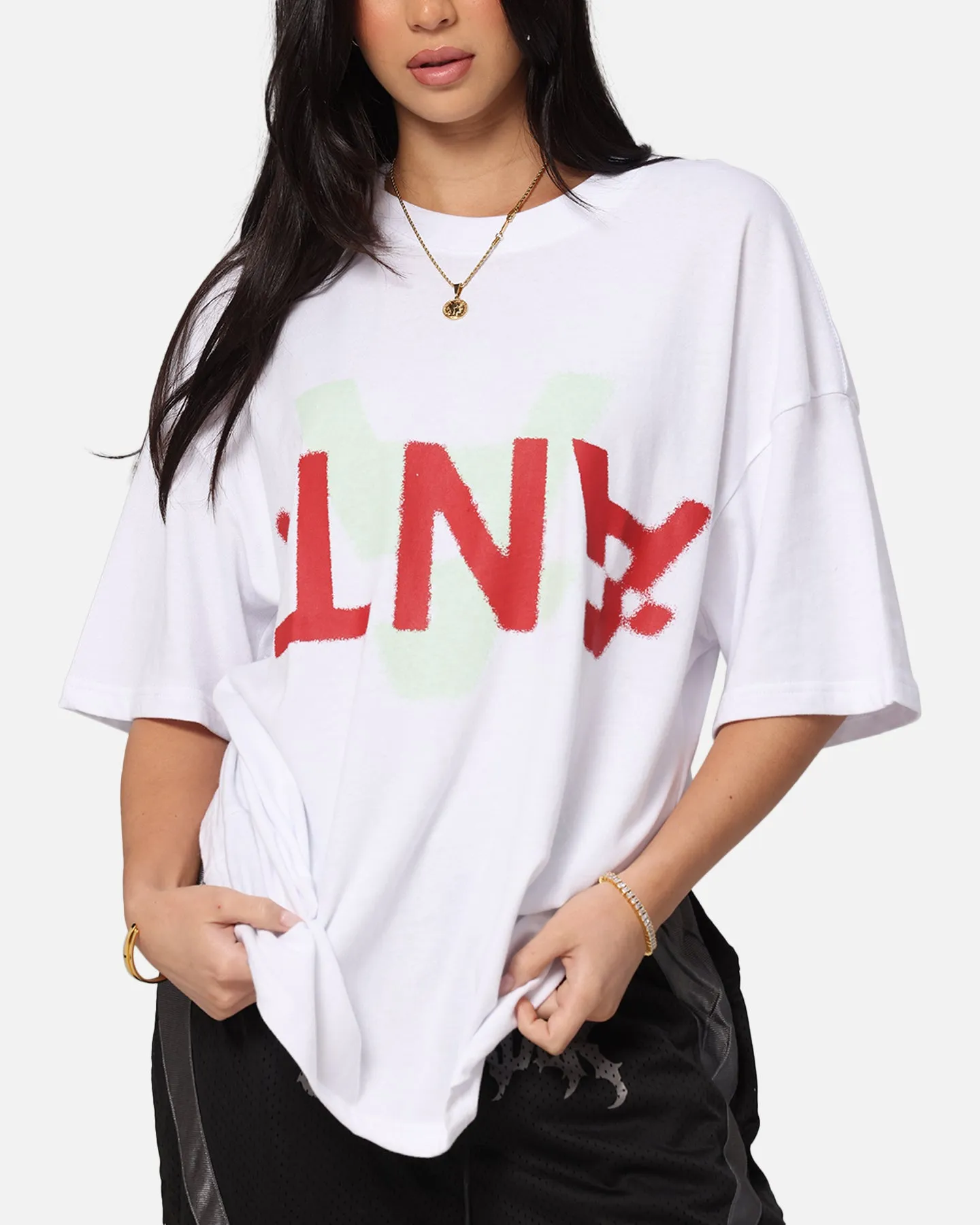 The Anti Order Echo Spray Drop Shoulder T-Shirt White