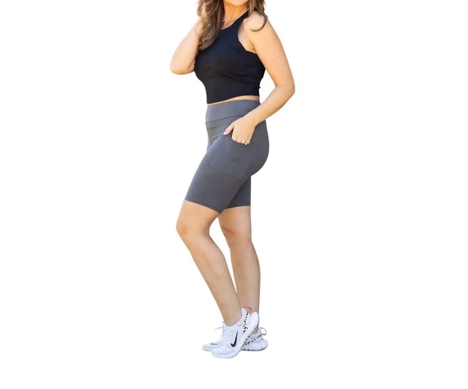 The Christy Biker Shorts In Charcoal
