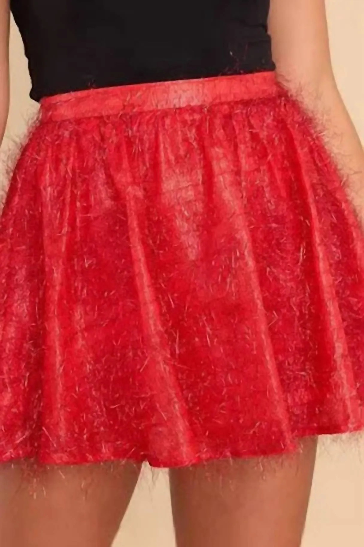 Tinsel Skort In Red