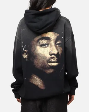 Tupac Super Fade Hoodie Washed Black