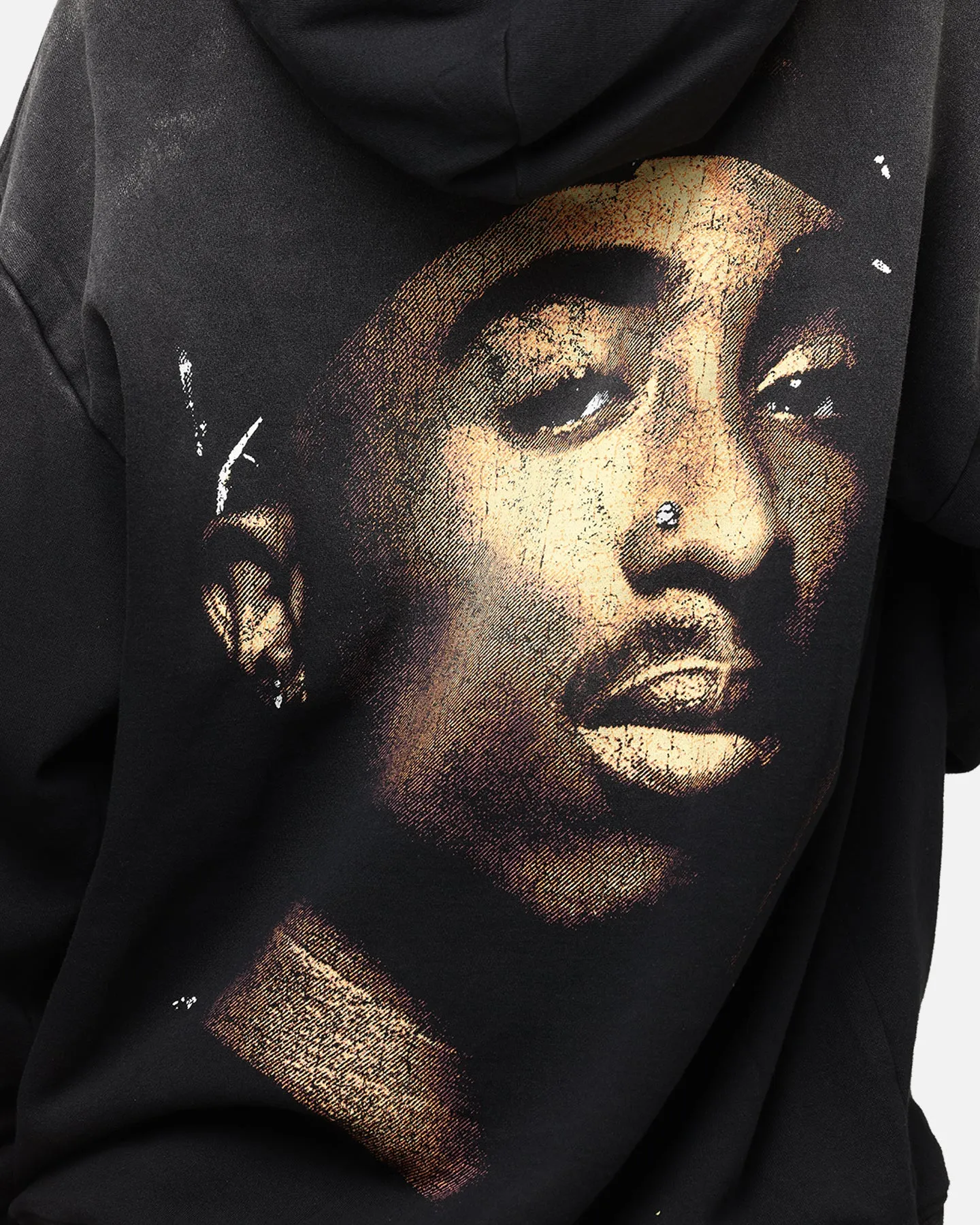 Tupac Super Fade Hoodie Washed Black