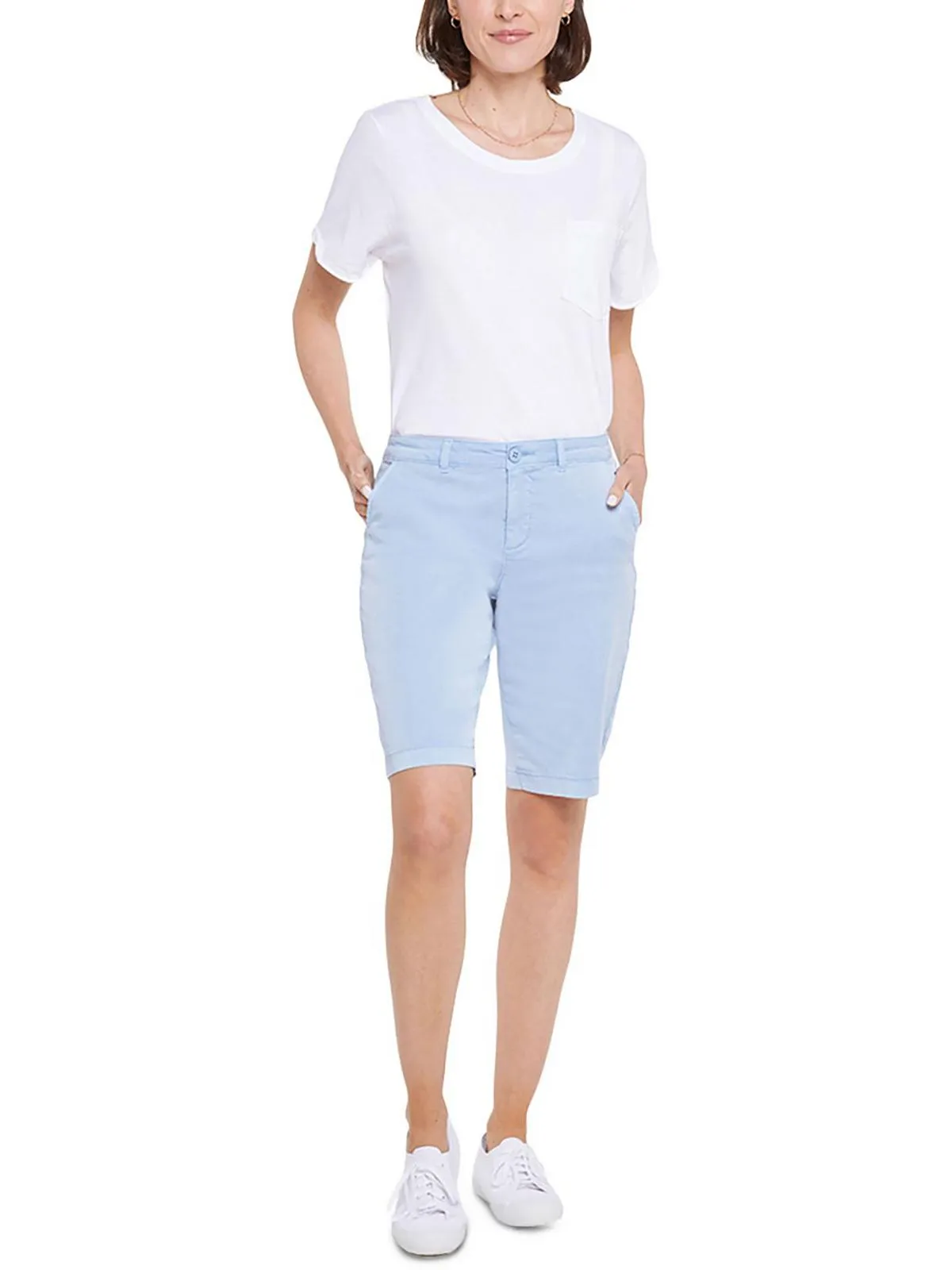 Womens Khaki Above-Knee Bermuda Shorts