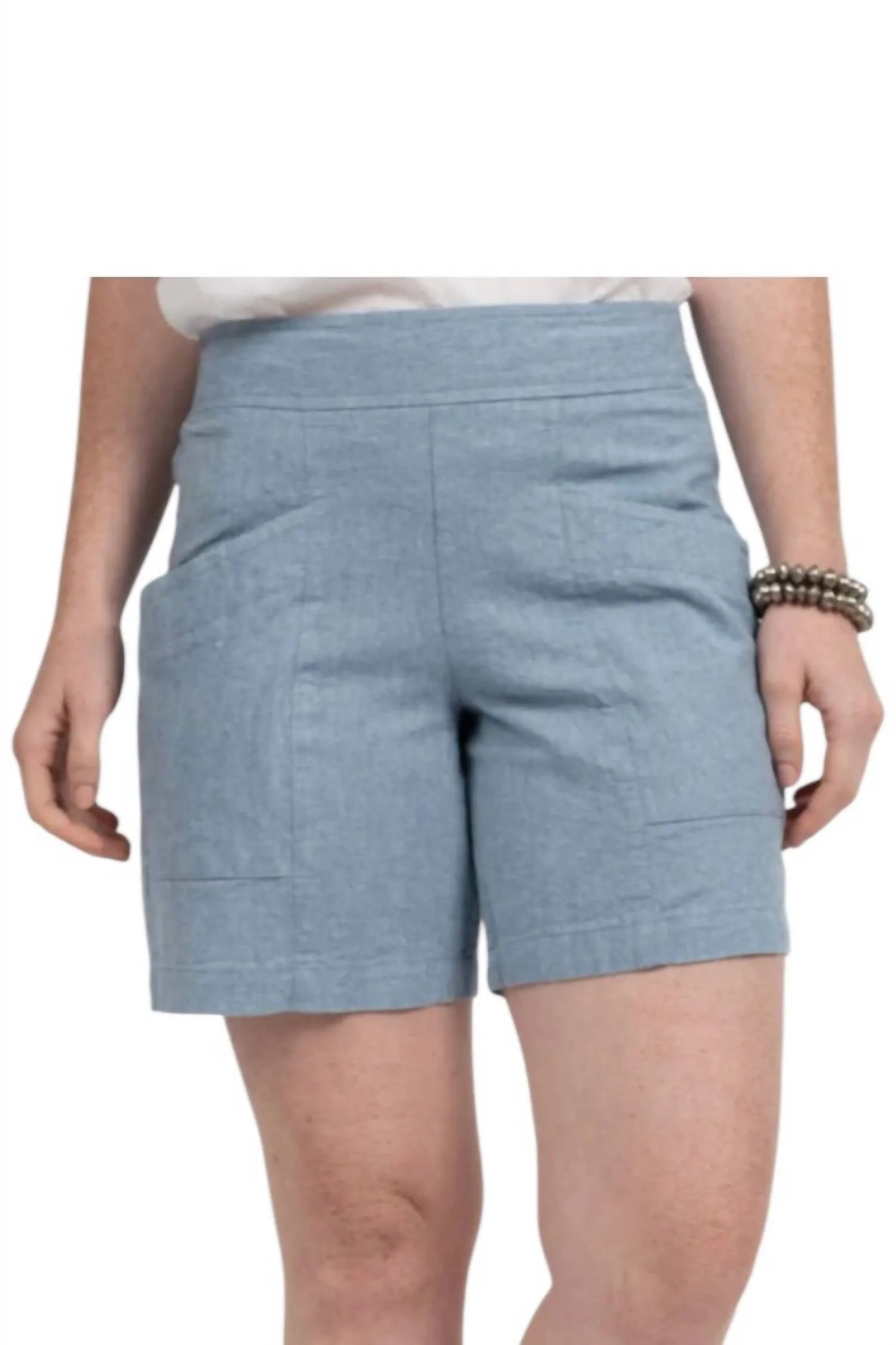 Women's Slouch Pocket Short In Denim