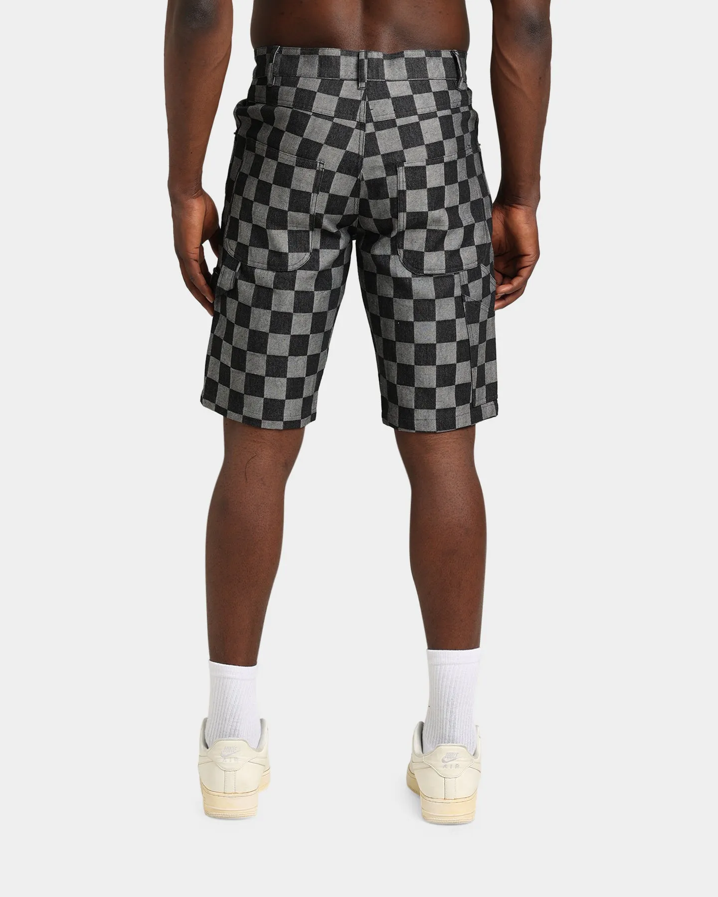 XXIII Checker Board Denim Shorts Black