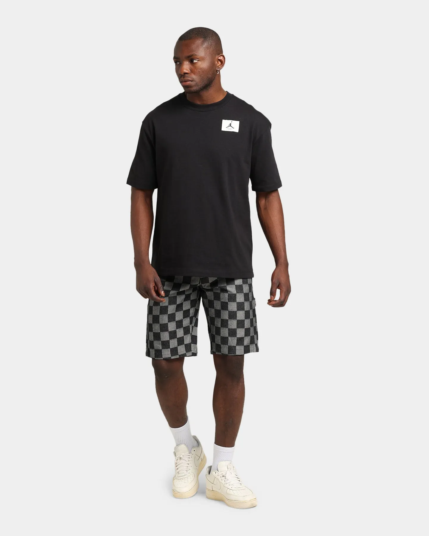 XXIII Checker Board Denim Shorts Black