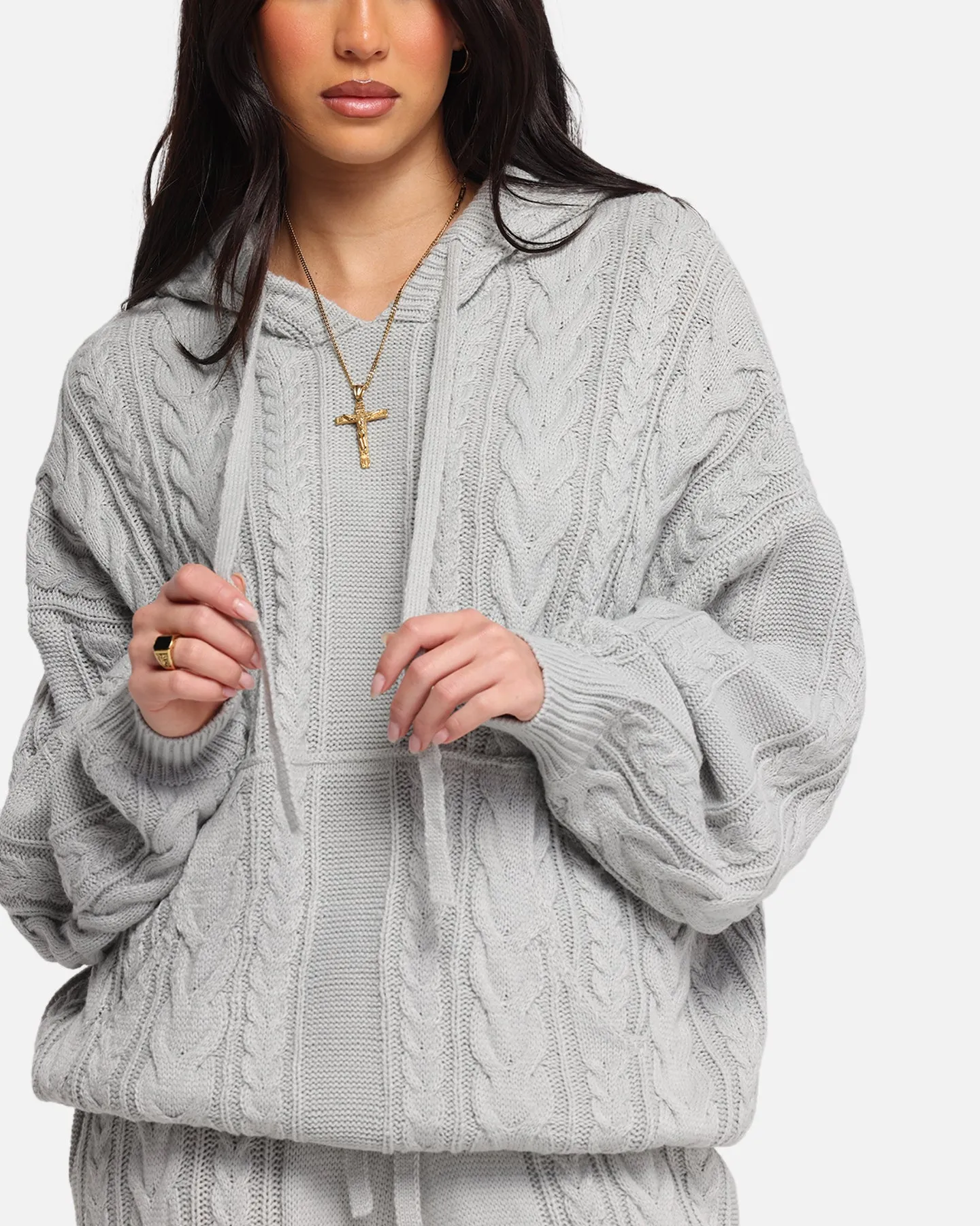 XXIII Lakes Knitted Hoodie Grey