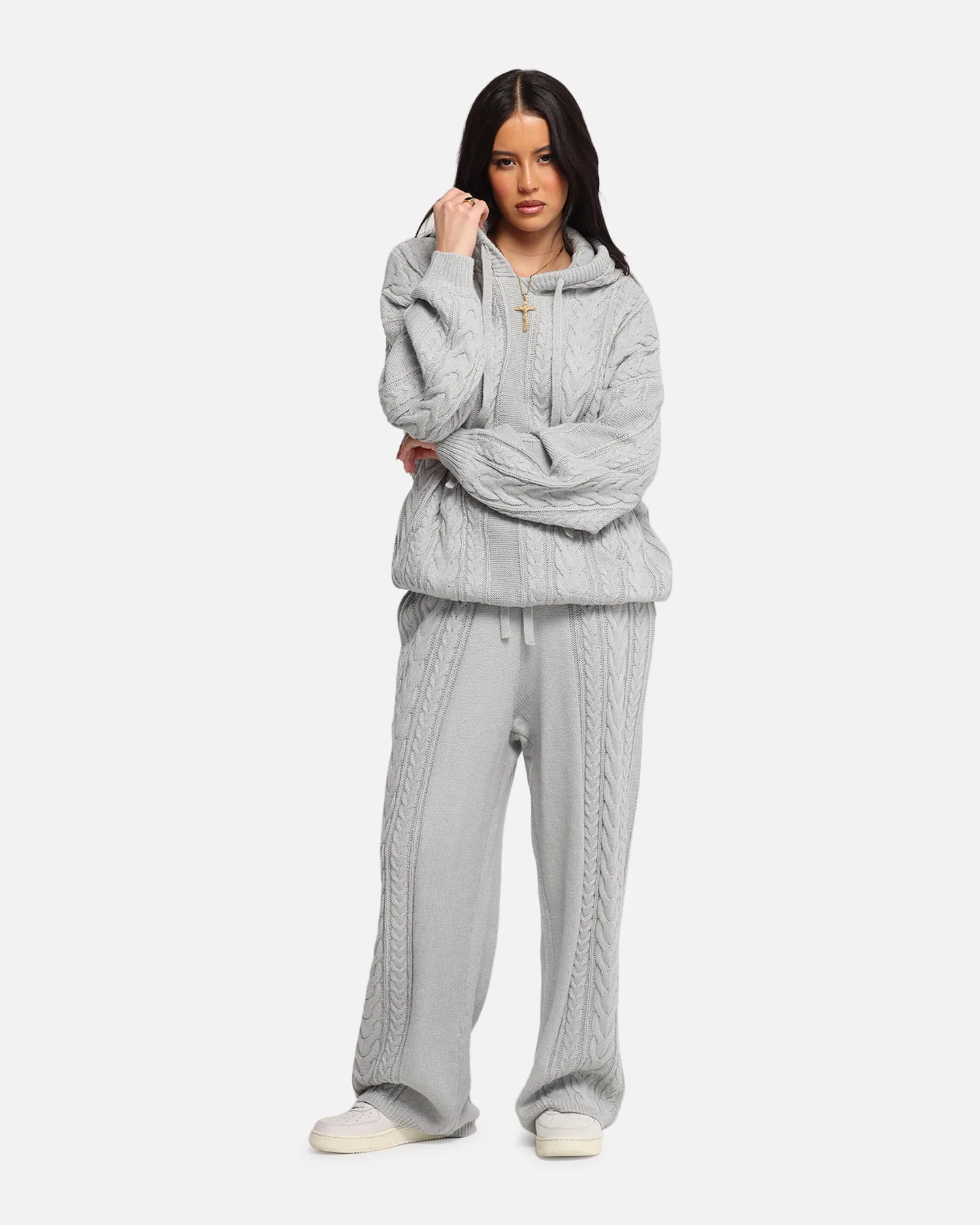 XXIII Lakes Knitted Hoodie Grey