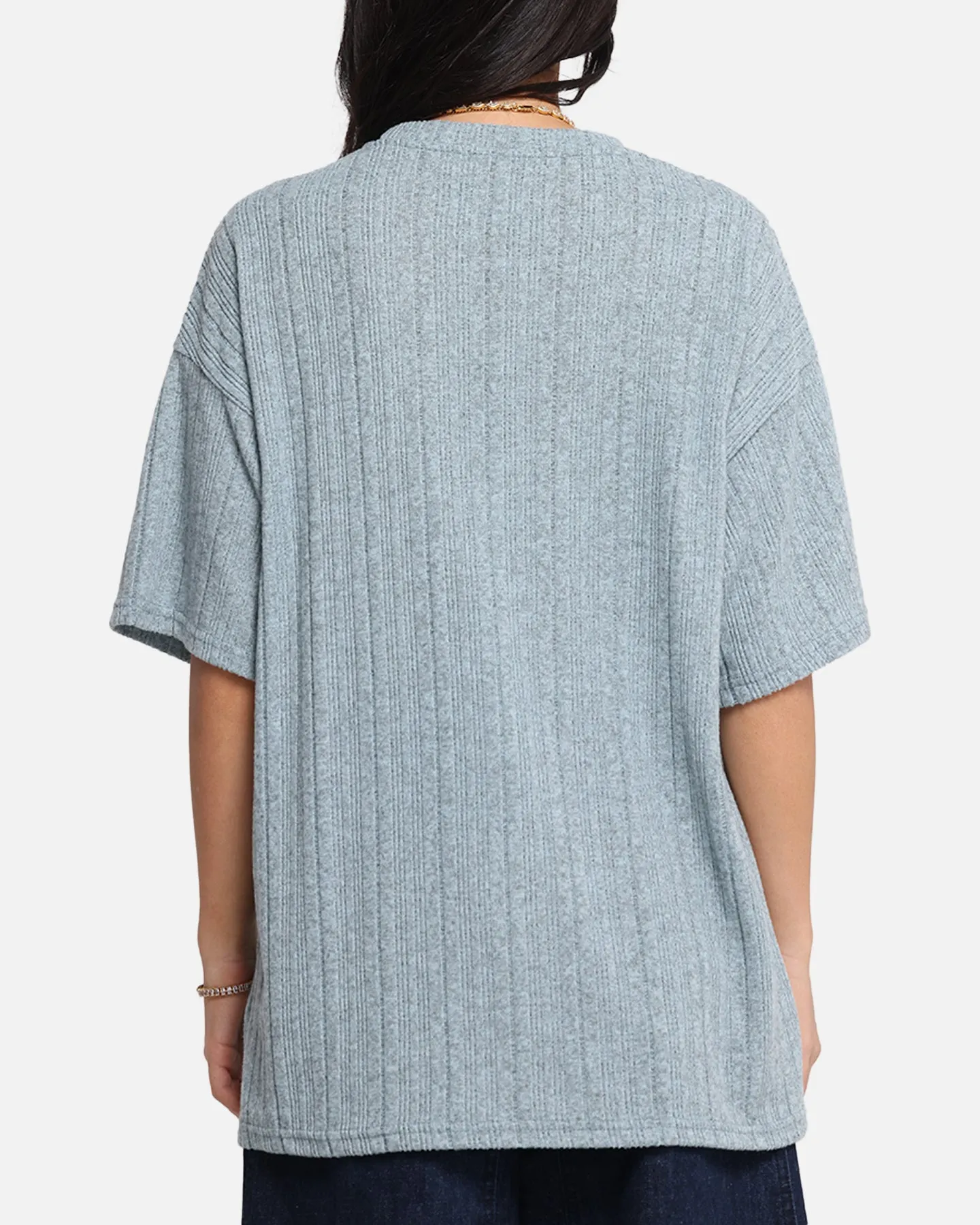 XXIII Rib Knit T-Shirt Blue Marle